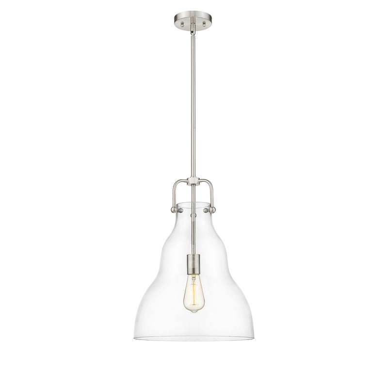 Haverhill Pendant shown in the Brushed Satin Nickel finish with a Clear shade