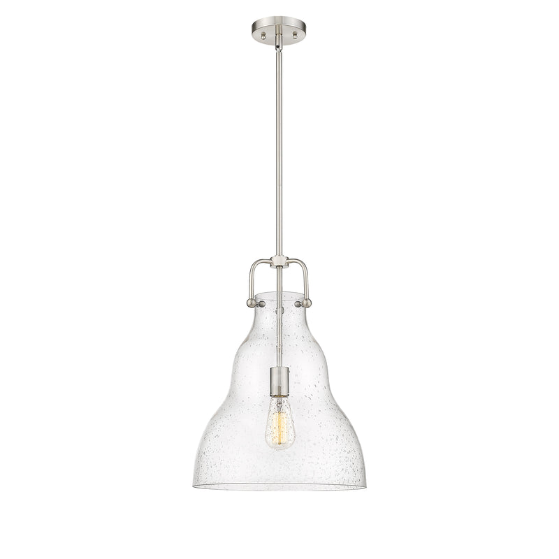 Haverhill Pendant shown in the Brushed Satin Nickel finish with a Seedy shade