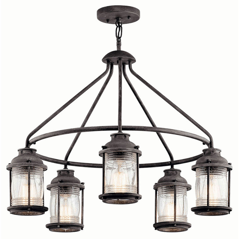 Kichler Ashland Bay 5 Light Chandelier Weathered Zinc 49667WZC