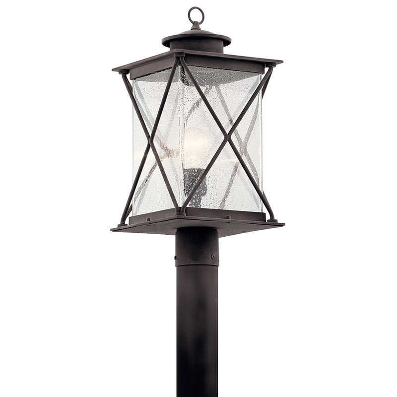 Kichler Argyle 1 Light Post Light with LED Bulb Weathered Zinc 49746WZCL18