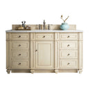 James Martin Bristol 60" Single Vanity Vintage Vanilla with 3 cm Arctic Fall Solid Surface Top 157-V60S-VV-3AF