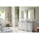 James Martin Bristol 60" Double Vanity Bright White with 3 cm Carrara Marble Top 157-V60D-BW-3CAR