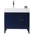 James Martin Linear 36" Single Vanity Victory Blue with Glossy White Composite Top 210-V36-VBL-GW