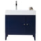 James Martin Linear 36" Single Vanity Victory Blue with Glossy White Composite Top 210-V36-VBL-GW