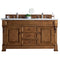 James Martin Brookfield 60" Country Oak Double Vanity with 3 cm Arctic Fall Solid Surface Top 147-114-5671-3AF