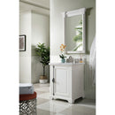 James Martin Providence 26" Bright White Single Vanity with 3 cm Arctic Fall Solid Surface Top 238-105-V26-BW-3AF