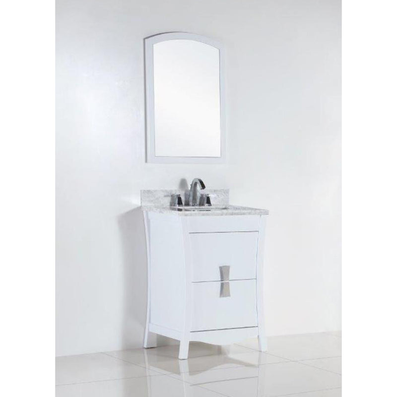 Bellaterra 24" Single Sink Vanity With White Carrara Top 500701-24-WC