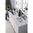 James Martin Palisades 60" Double Vanity Bright White with 3 cm Classic White Quartz Top 527-V60D-BW-3CLW