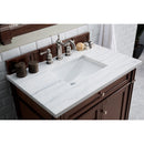 James Martin Brittany 36" Burnished Mahogany Single Vanity with 3 cm Arctic Fall Solid Surface Top 650-V36-BNM-3AF