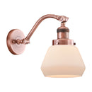 Fulton Sconce shown in the Antique Copper finish with a Matte White shade