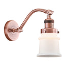 Canton Sconce shown in the Antique Copper finish with a Matte White shade