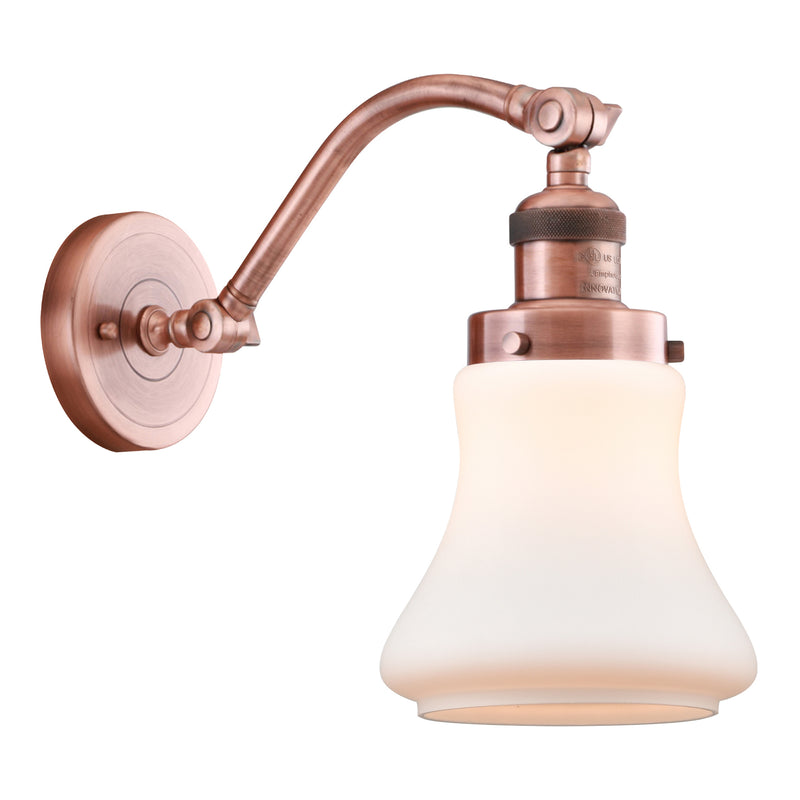 Bellmont Sconce shown in the Antique Copper finish with a Matte White shade