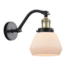 Fulton Sconce shown in the Black Antique Brass finish with a Matte White shade