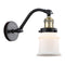 Canton Sconce shown in the Black Antique Brass finish with a Matte White shade