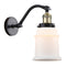 Canton Sconce shown in the Black Antique Brass finish with a Matte White shade