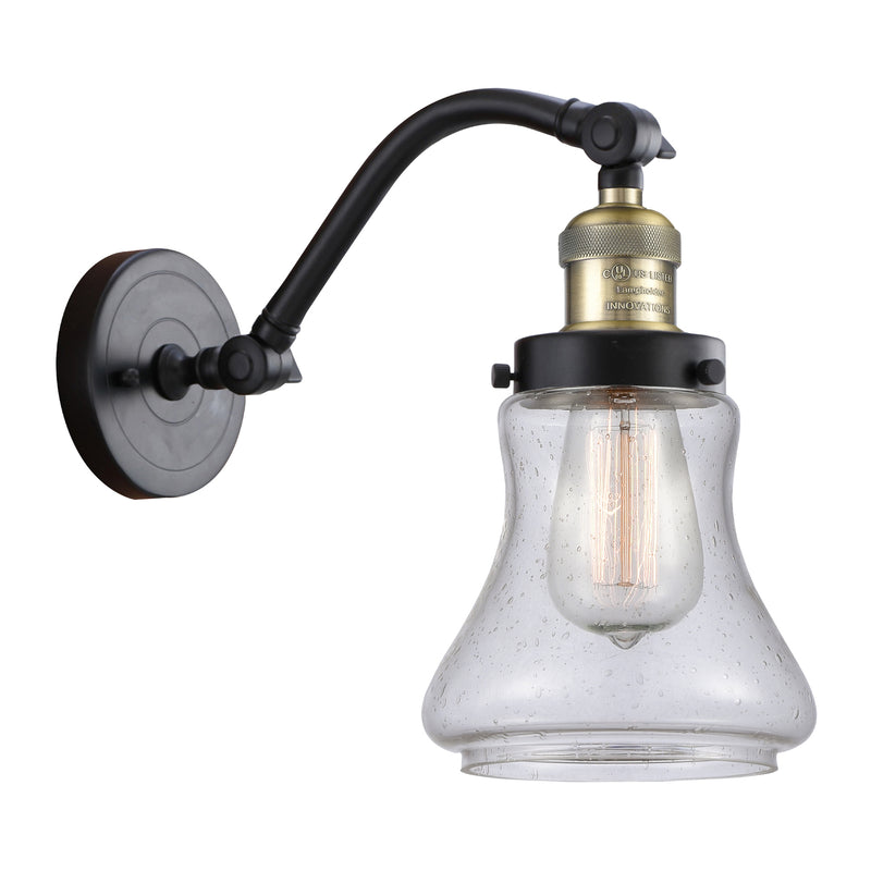 Bellmont Sconce shown in the Black Antique Brass finish with a Seedy shade