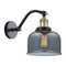 Bell Sconce shown in the Black Antique Brass finish with a Plated Smoke shade