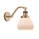 Fulton Sconce shown in the Brushed Brass finish with a Matte White shade