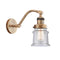 Canton Sconce shown in the Brushed Brass finish with a Seedy shade