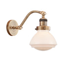 Olean Sconce shown in the Brushed Brass finish with a Matte White shade