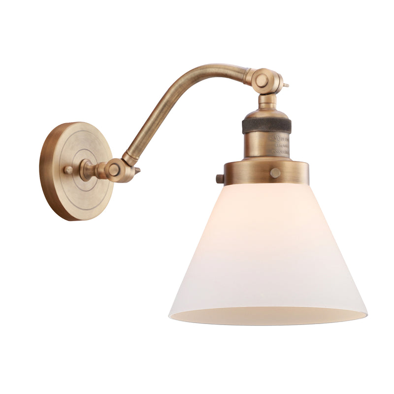 Cone Sconce shown in the Brushed Brass finish with a Matte White shade