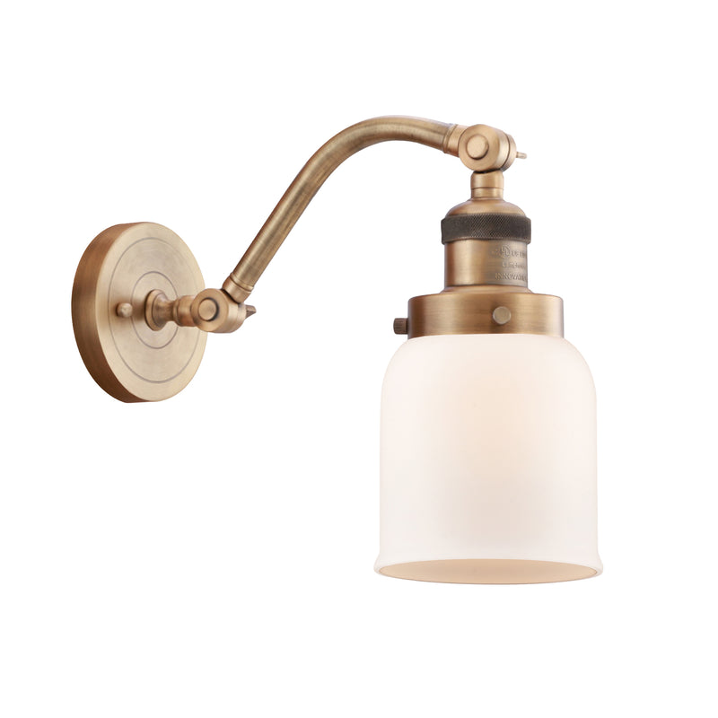 Bell Sconce shown in the Brushed Brass finish with a Matte White shade