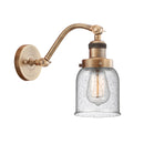 Bell Sconce shown in the Brushed Brass finish with a Seedy shade