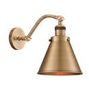 Appalachian Sconce shown in the Brushed Brass finish with a Brushed Brass shade