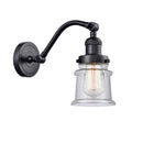 Canton Sconce shown in the Matte Black finish with a Seedy shade