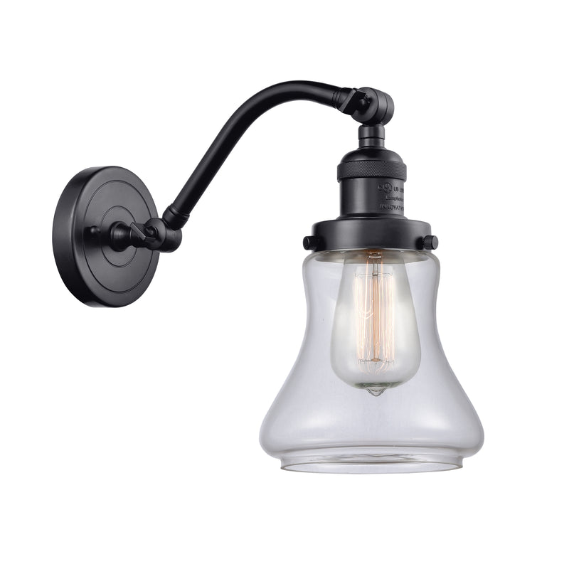 Bellmont Sconce shown in the Matte Black finish with a Clear shade