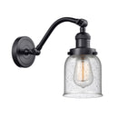 Bell Sconce shown in the Matte Black finish with a Seedy shade