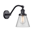 Cone Sconce shown in the Matte Black finish with a Clear shade