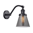 Cone Sconce shown in the Matte Black finish with a Plated Smoke shade