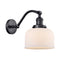 Bell Sconce shown in the Matte Black finish with a Matte White shade