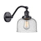 Bell Sconce shown in the Matte Black finish with a Seedy shade