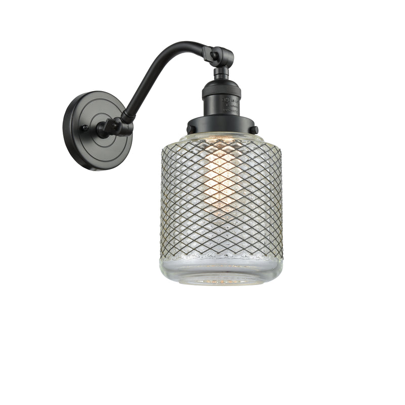 Stanton Sconce shown in the Oil Rubbed Bronze finish with a Clear Wire Mesh shade