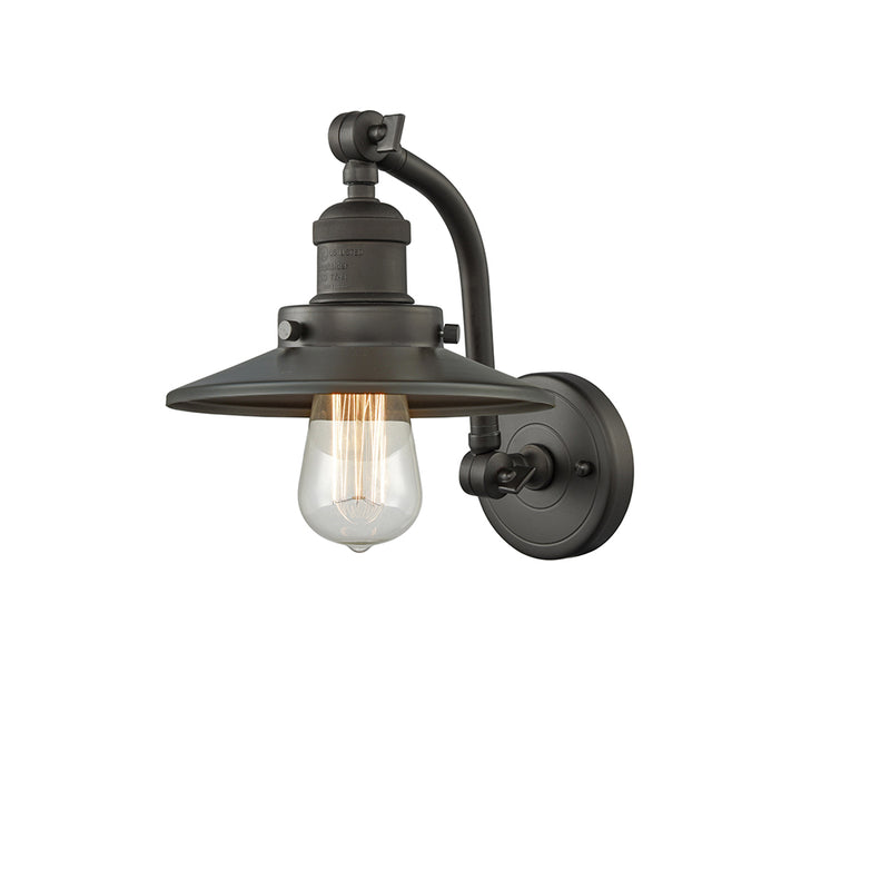 Railroad Sconce shown in the Oil Rubbed Bronze finish with a Oil Rubbed Bronze shade