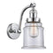 Canton Sconce shown in the Polished Chrome finish with a Clear shade