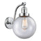 Beacon Sconce shown in the Polished Chrome finish with a Clear shade