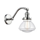 Olean Sconce shown in the Polished Chrome finish with a Clear shade