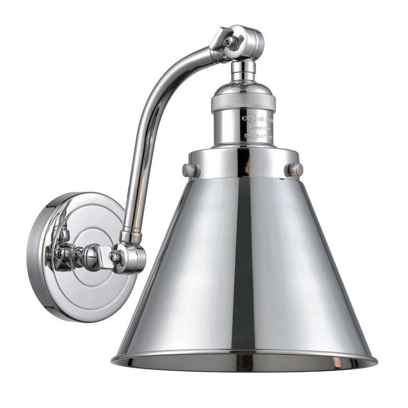 Appalachian Sconce shown in the Polished Chrome finish with a Polished Chrome shade