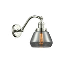 Fulton Sconce shown in the Polished Nickel finish with a Plated Smoke shade