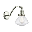 Olean Sconce shown in the Polished Nickel finish with a Seedy shade