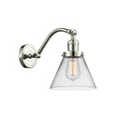 Cone Sconce shown in the Polished Nickel finish with a Clear shade