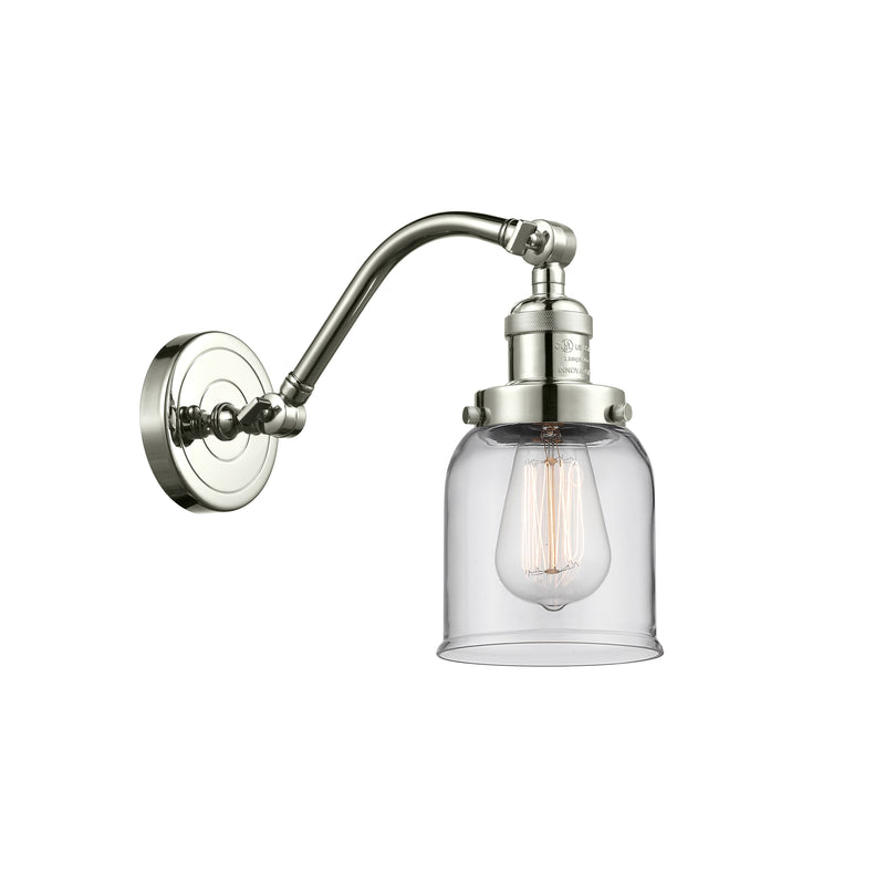 Bell Sconce shown in the Polished Nickel finish with a Clear shade