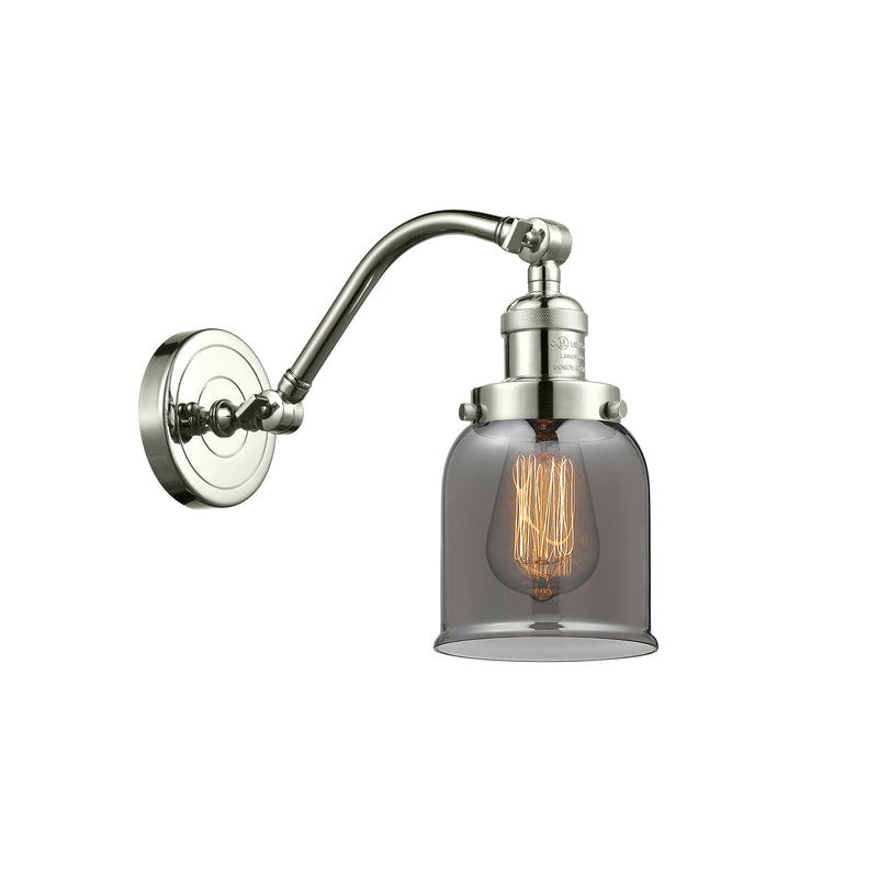 Bell Sconce shown in the Polished Nickel finish with a Plated Smoke shade