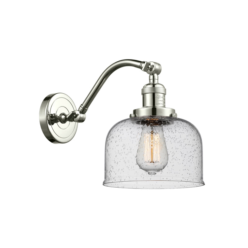 Bell Sconce shown in the Polished Nickel finish with a Seedy shade