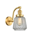 Chatham Sconce shown in the Satin Gold finish with a Clear shade