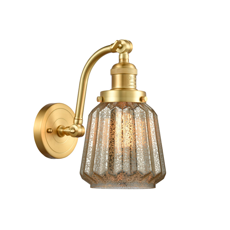 Chatham Sconce shown in the Satin Gold finish with a Mercury shade