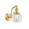 Beacon Sconce shown in the Satin Gold finish with a Clear shade